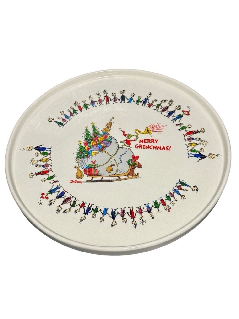 Dr. Seuss How the Grinch Stole Christmas‎ Grinchmas Cake Stand Ceramic Platter